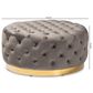 Baxton Studio Sasha Round Cocktail Ottoman in Grey, , large