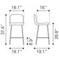 Zuo Modern Var Counter Stool in Yellow and Black, , large