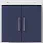 Lexora Home Geneva 24" Single Bathroom Vanity in Navy Blue with 2 cm White Quartz Top and Rectangular Sink, , large