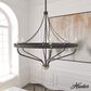Hunter Merlin 6-Light Chandelier in Rustic Iron and Alturas Gold, , large