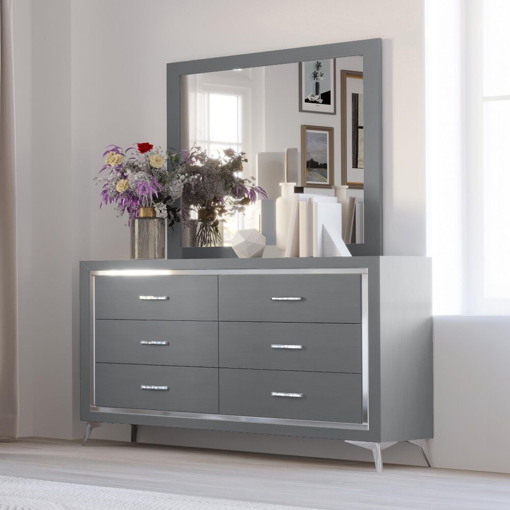 New Heritage Design Huxley Dresser Mirror in Gray, , large