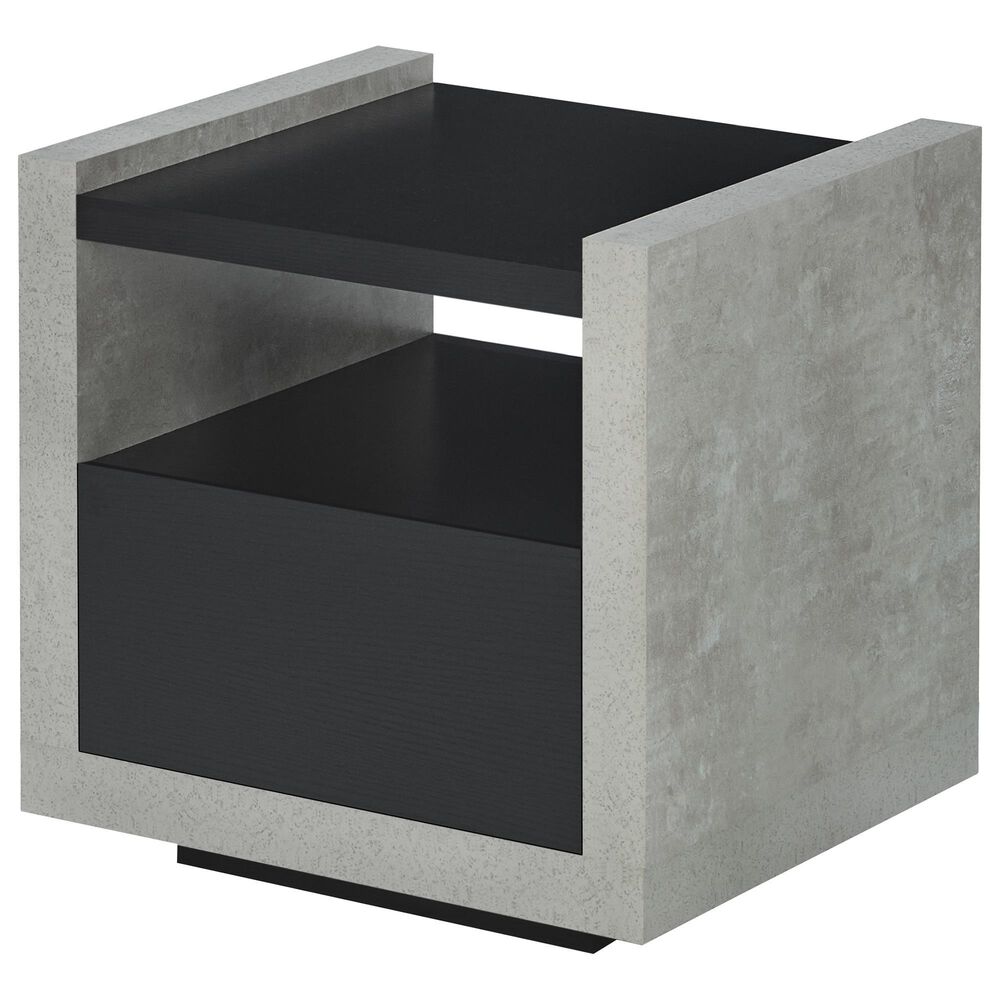 Furniture of America Anderson End Table in Black/Cement, , large