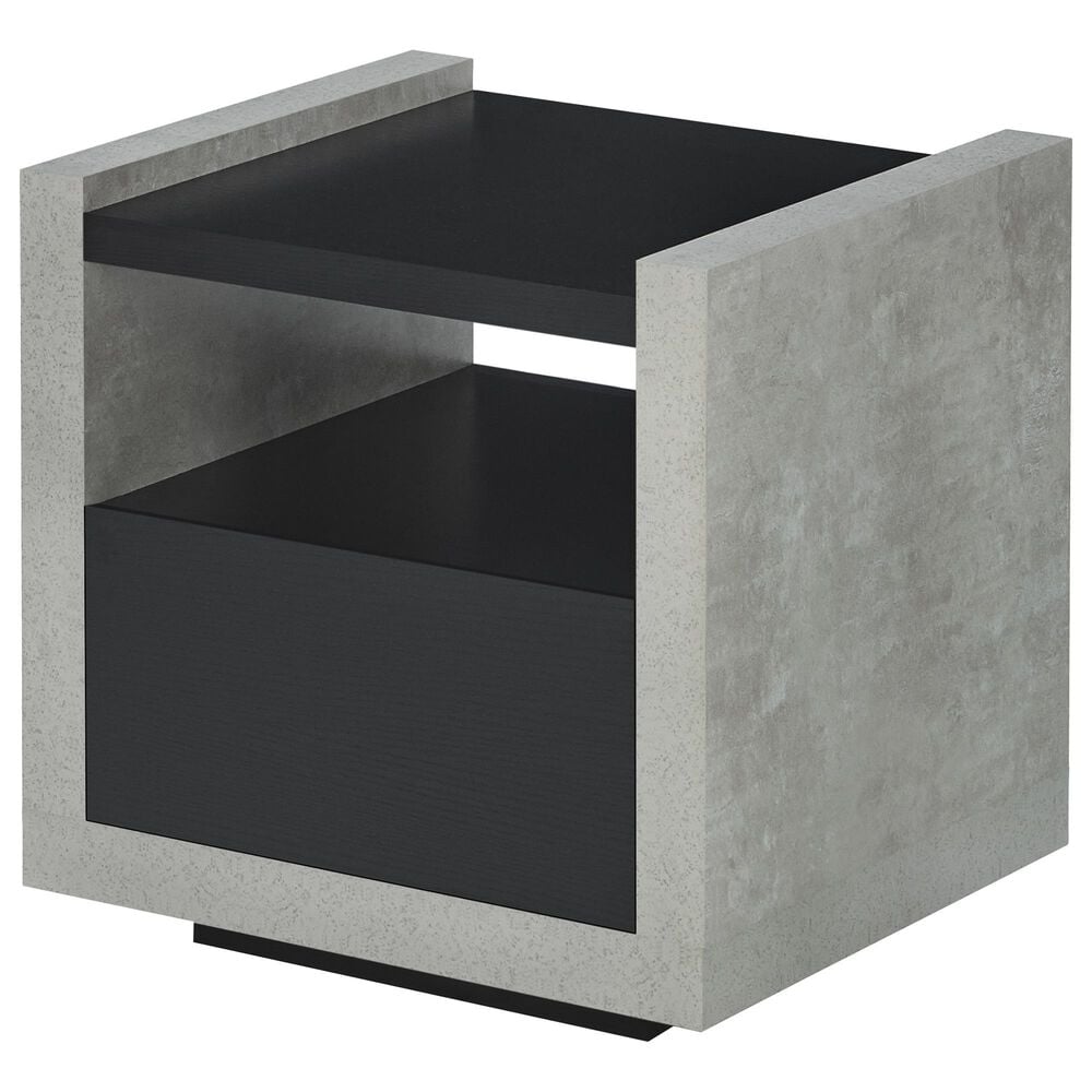 Furniture of America Anderson End Table in Black/Cement, , large