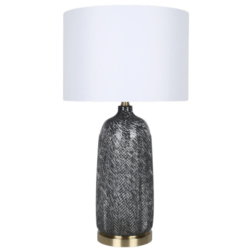 Classy Art Wholesalers Art Glass and Metal Table Lamp in Midnight Weave, , large