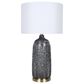 Classy Art Wholesalers Art Glass and Metal Table Lamp in Midnight Weave, , large