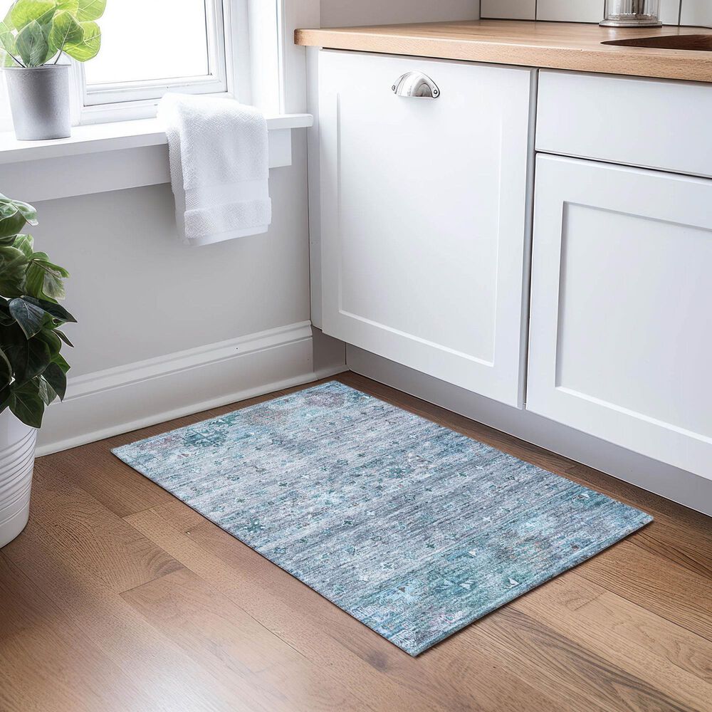 Dalyn Rug Company Karaj KJ5 1&#39;8&quot; x 2&#39;6&quot; Blue Indoor/Outdoor Area Rug, , large