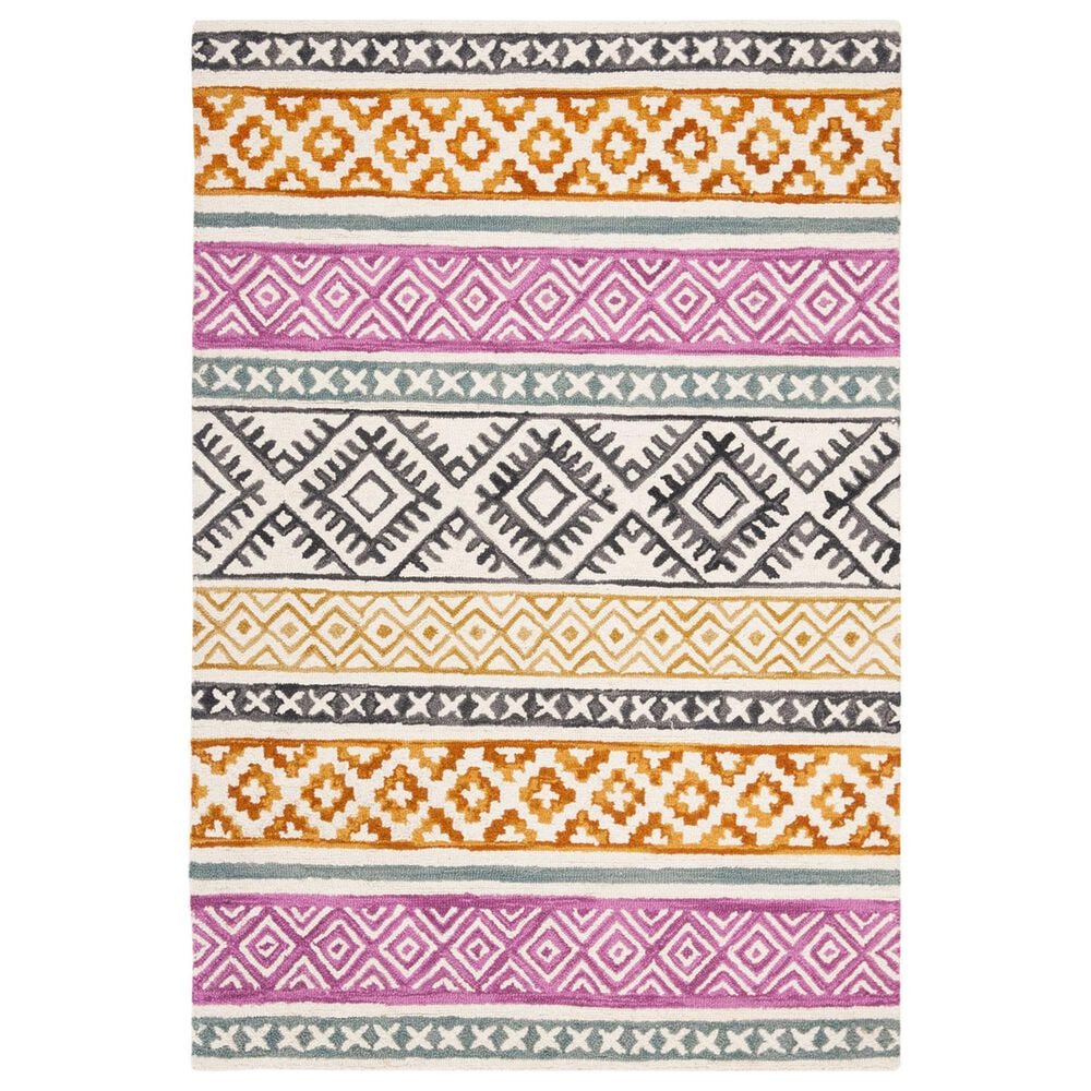 Safavieh Micro-Loop 4" x 6" Ivory and Rust Area Rug, , large