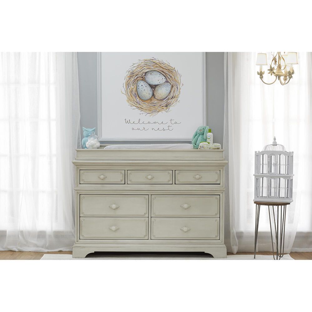 Kingsley Baby Amherst 7-Drawer Dresser in Antique White, , large