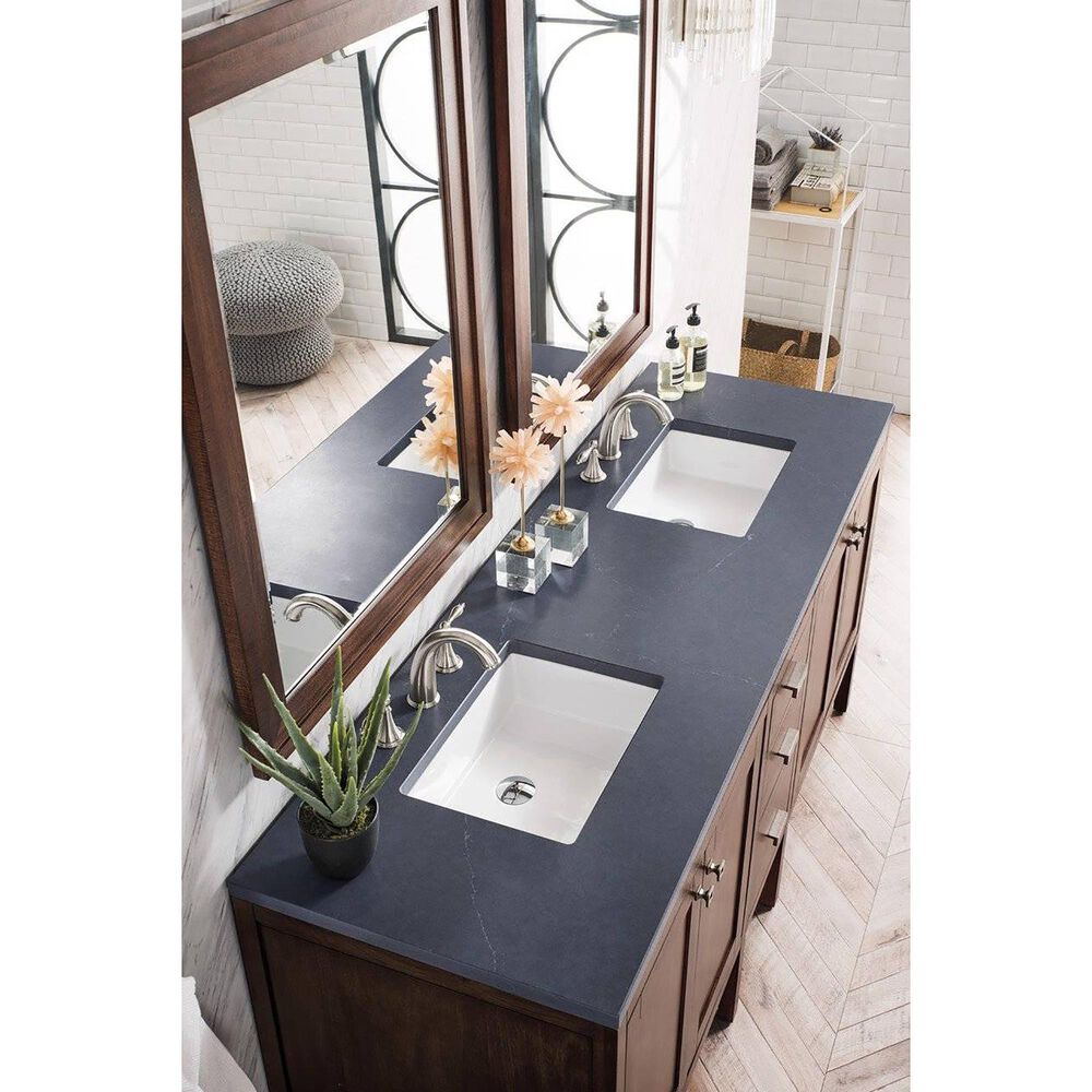 James Martin Vanities Addison 72&quot; Double Bathroom Vanity in Mid Century Acacia with 3 cm Charcoal Soapstone Quartz Top and Rectangular Sinks, , large