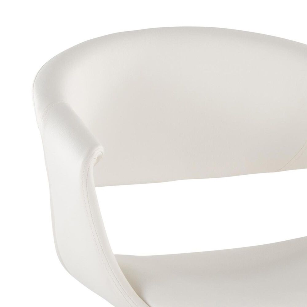 LumiSource Curvo Contemporary Upholstered Chair in Antique Copper Metal and White Faux Leather by LumiSource - Set of 2, , large