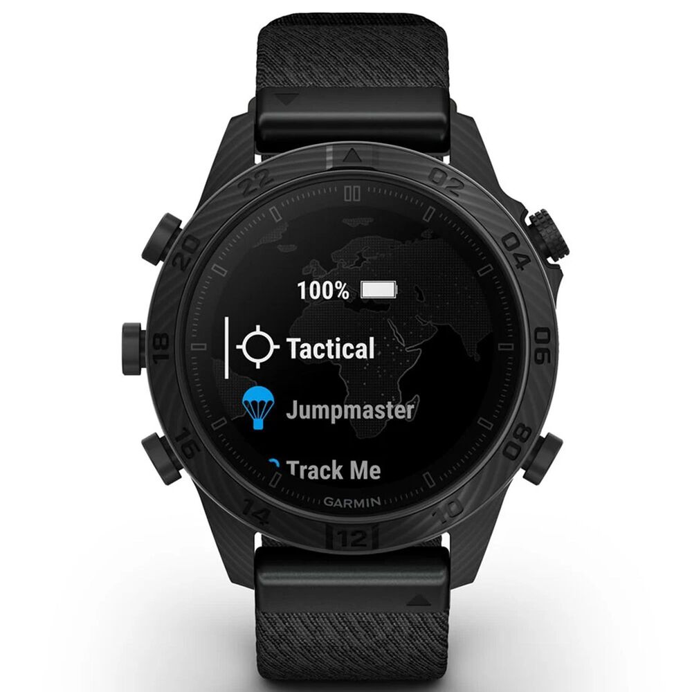 Garmin MARQ 2 Commander AMOLED Smartwatch Fused Carbon Fiber Case with Nylon Band in Black, , large