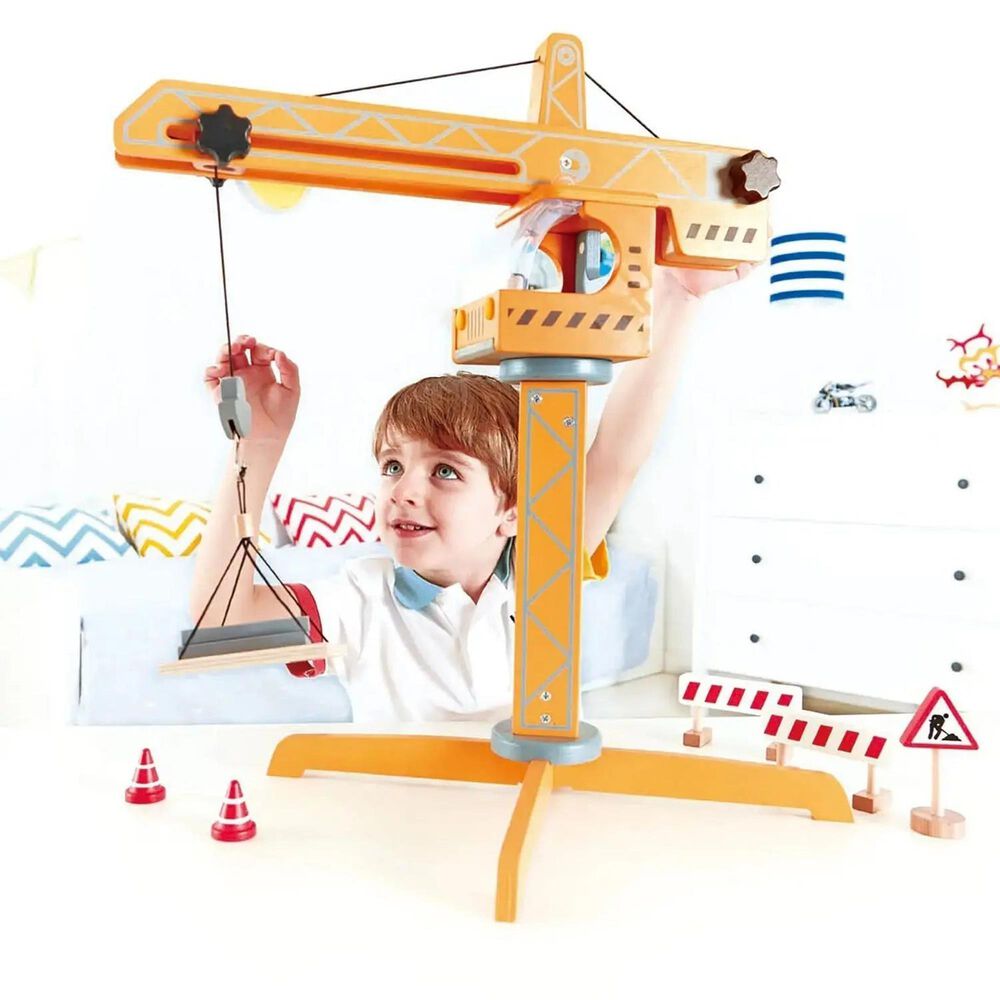 Hape Toys Playscapes Crane Lift Playset in Orange, , large