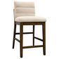 Emerald Ronan Counter Dining Table and 6 Counter Stools in Dark Brown Finish and Cream Polyester, , large
