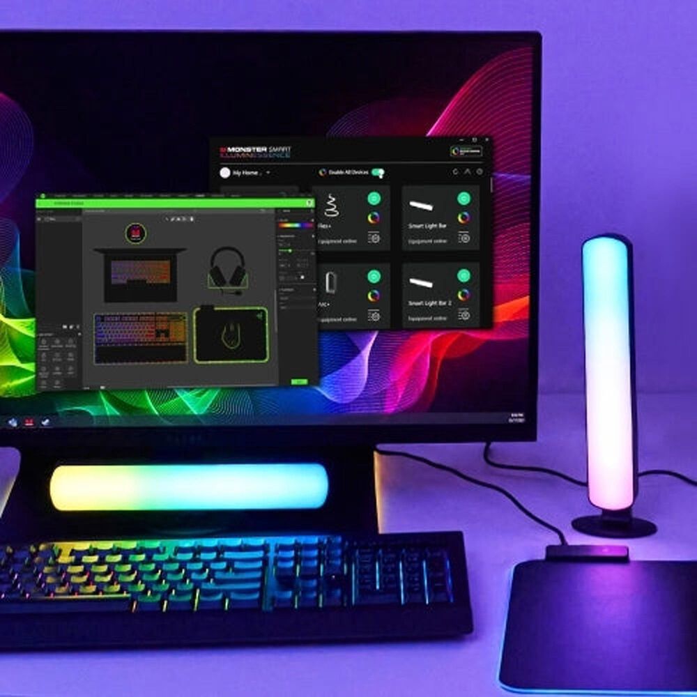 Monster Illuminessence Smart LED Light Bar with Razer Chroma in Multicolor (2-Pack), , large