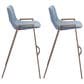 Zuo Modern Desi Bar Chair in Gray and Dark Brown (Set of 2), , large