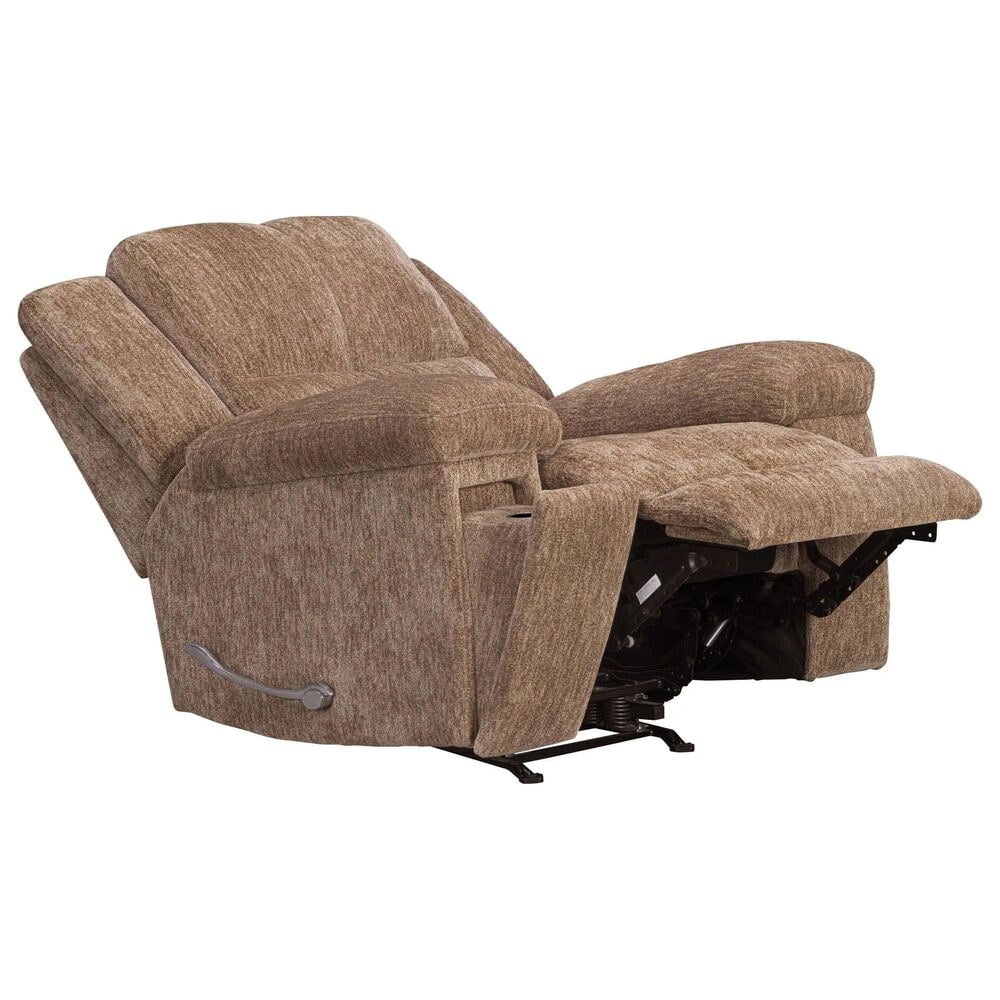 Simeon Collection Bronco Manual Rocker Recliner in Plush Tobacco, , large