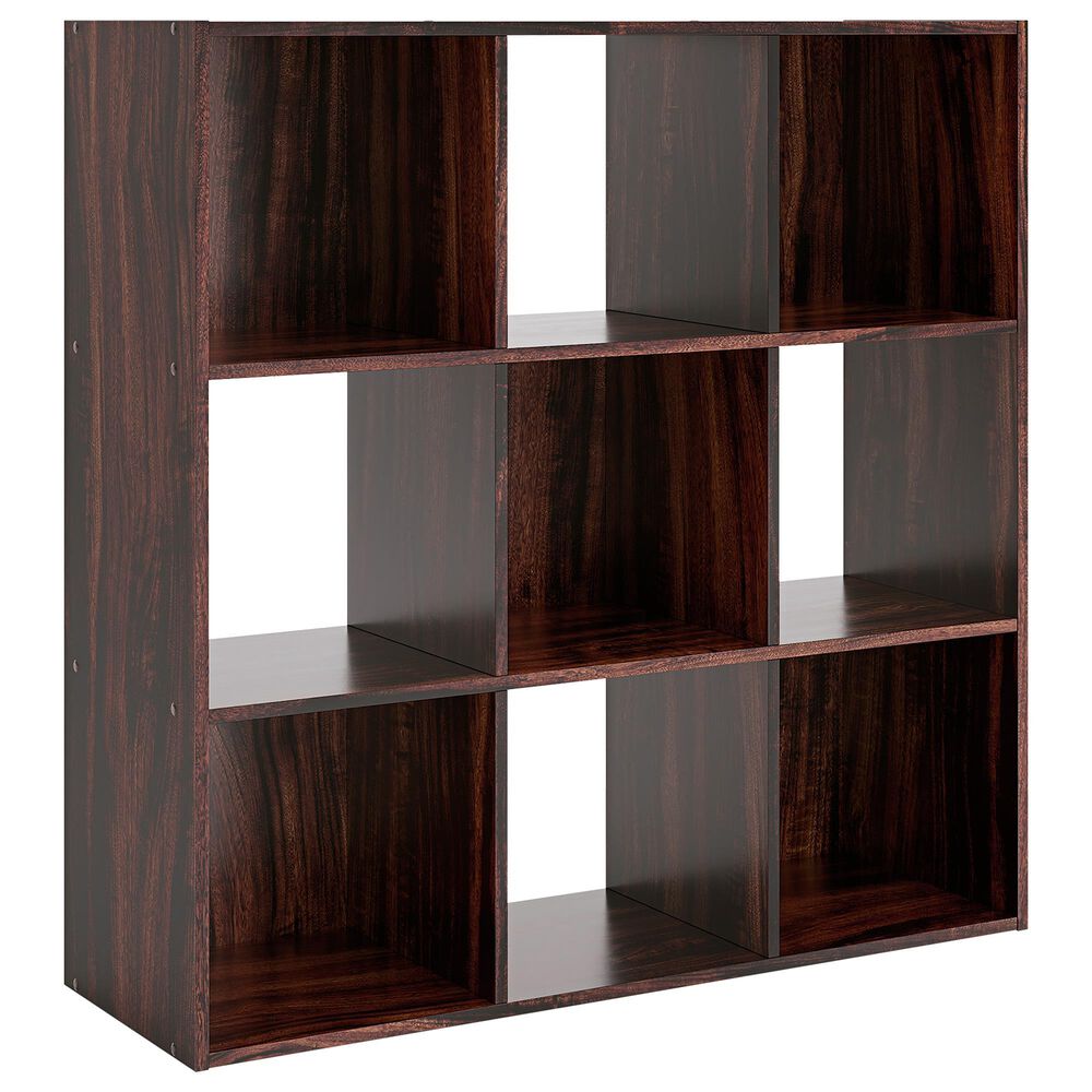 Ashley Glosmount 9-Cube Organizer in Cherry and Light Brown, , large