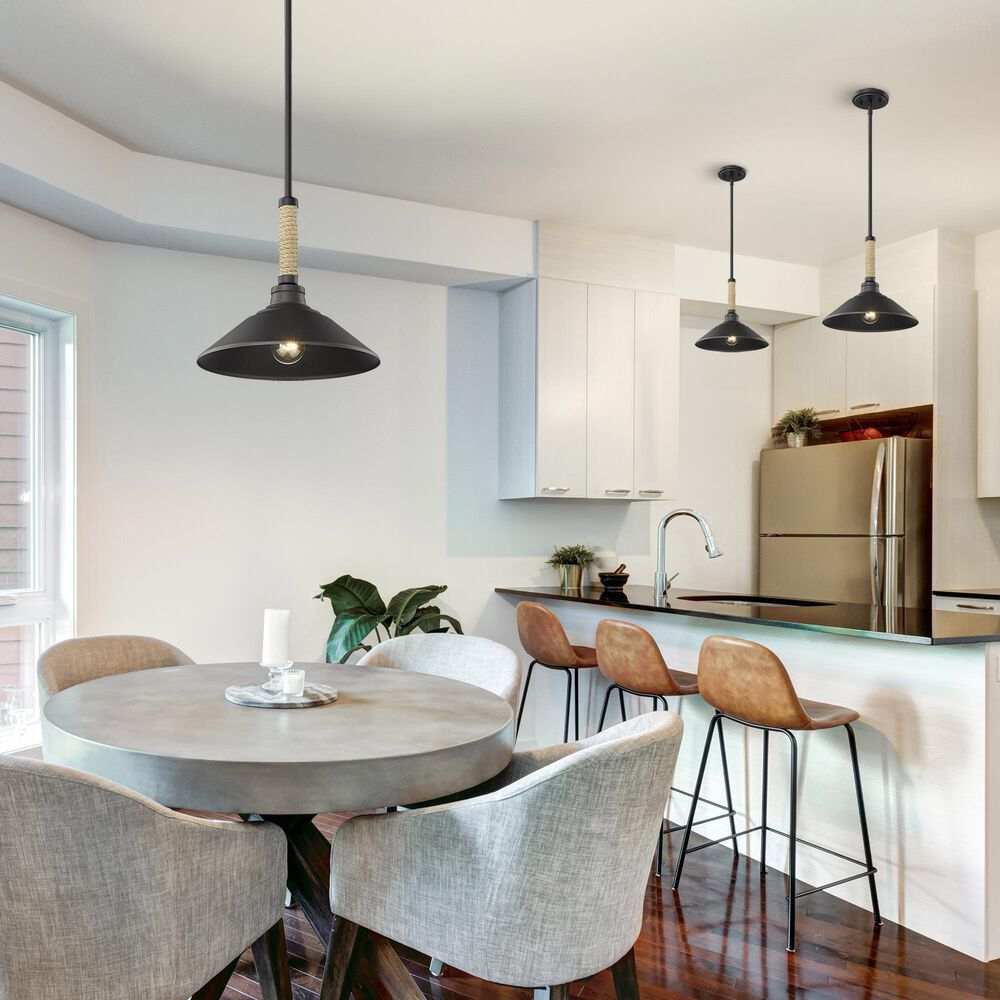 Golden Lighting Journey 1-Light Pendant in Natural Black, , large