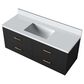 Lexora Home Castor 48" Single Bathroom Vanity in Black with 2 cm White Cultured Marble Top and Rectangular Sink, , large