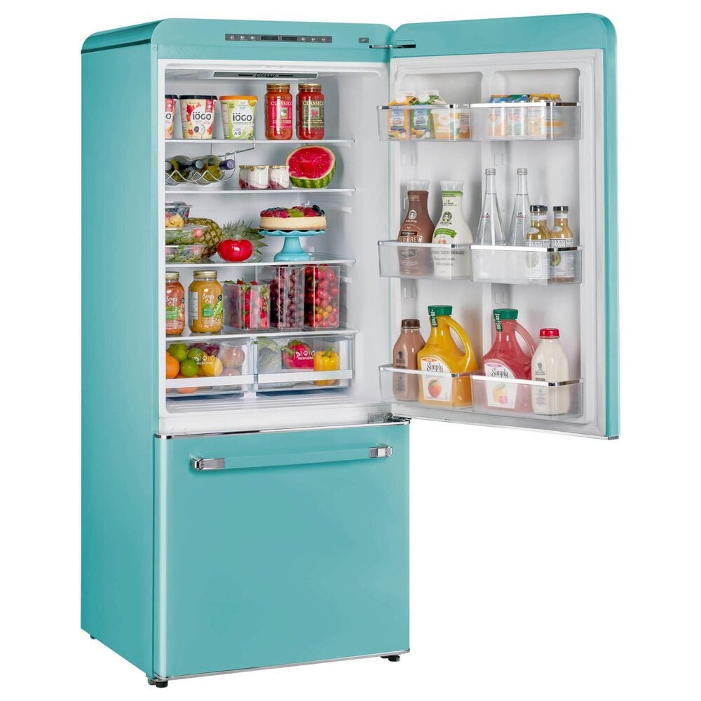 Unique Appliances Classic Retro 18 Cu. Ft Bottom Freezer Refrigerator in Ocean Mist Turquoise, , large