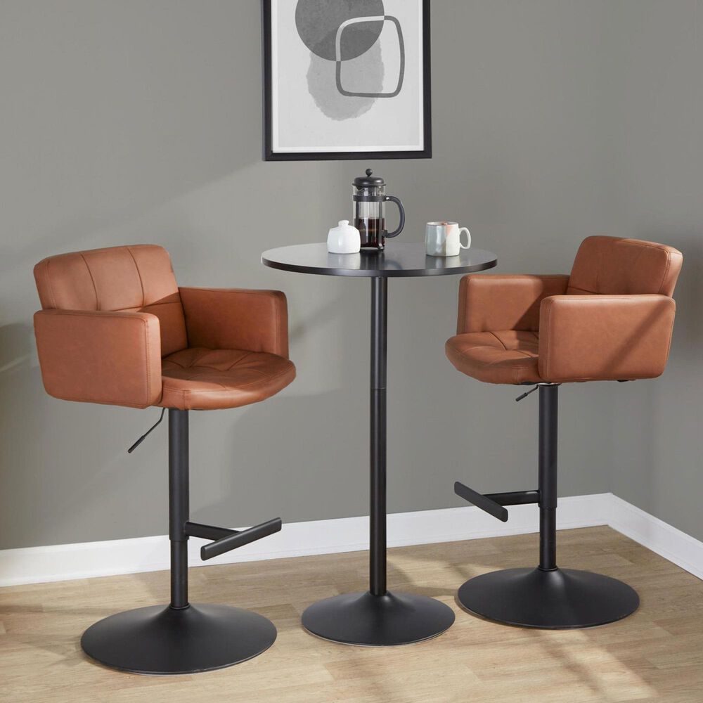 Lumisource Stout Swivel Adjustable Barstool in Black, , large