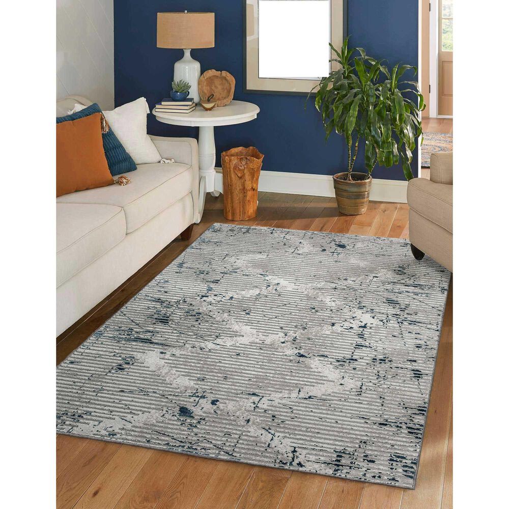 Radici USA Davide Geometric 7&#39;10&quot; x 10&#39;6&quot; Blue Area Rug, , large
