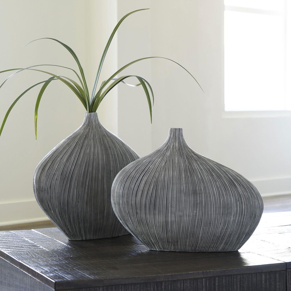 Ashley Donya 13&quot; Vase in Antiqued Black, , large