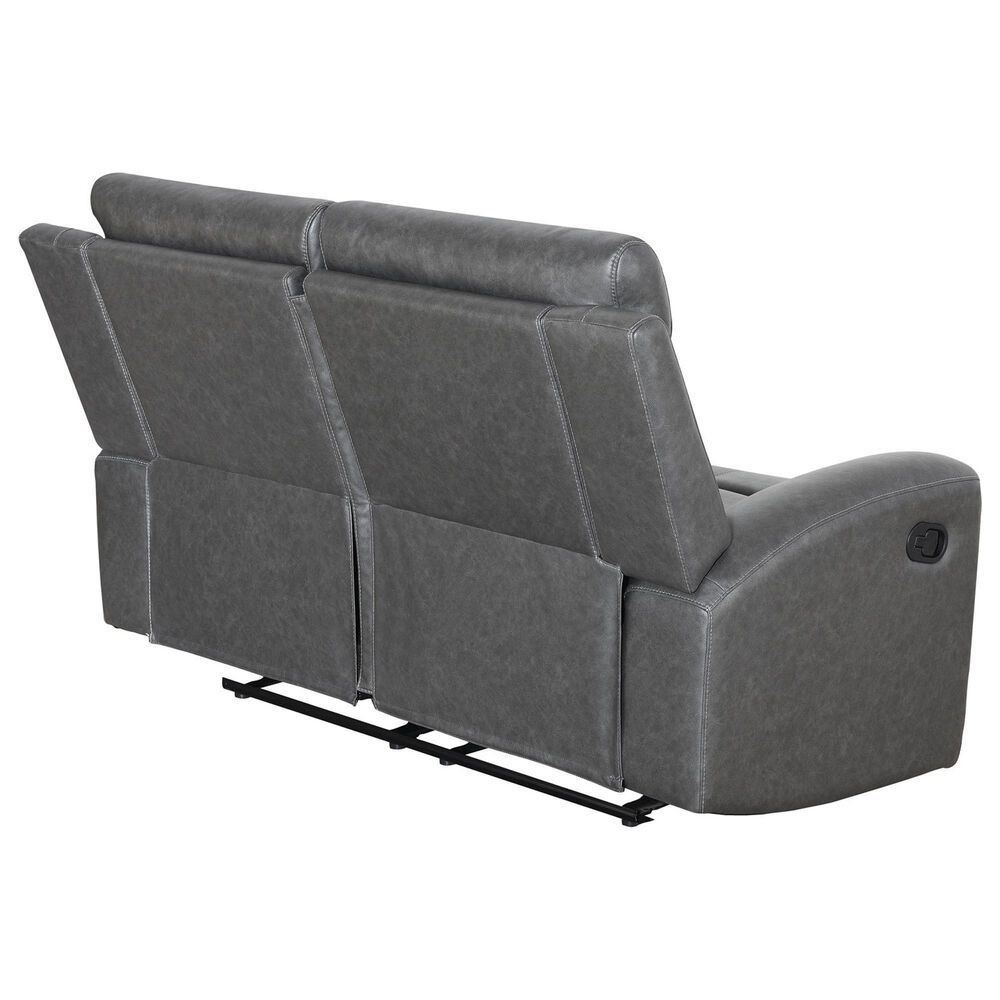 Steve Silver Gaston Manual Reclining Loveseat in Graphite Gray, , large