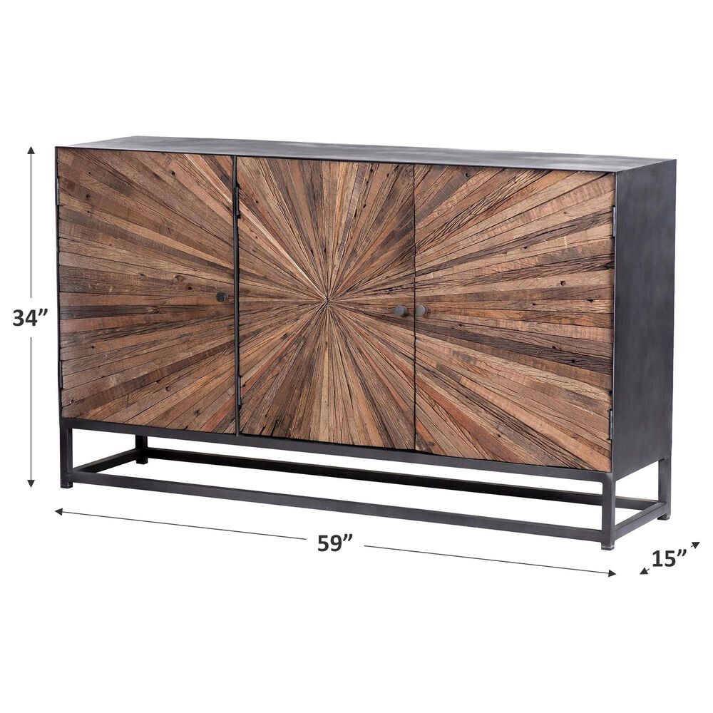 Waltham Astral Plains 3-Door 59&quot; TV Console in Brown, , large