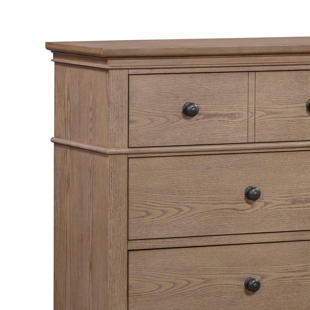 Riva Ridge Oxford 5-Piece California King Panel Bedroom Set in Tan with USB Ports, , large