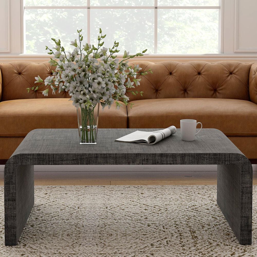 Butler Chatham Rectangular Coffee Table in Charcoal Raffia, , large