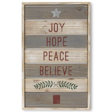 The Gerson Company Wood Holiday Reversible Wall Sign in Brown, , large