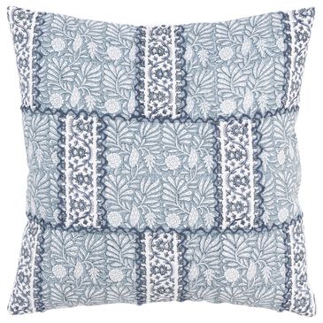 Rizzy Home 20" x 20" Down Filled Floral Throw Pillow in Blue and Neutral, , large
