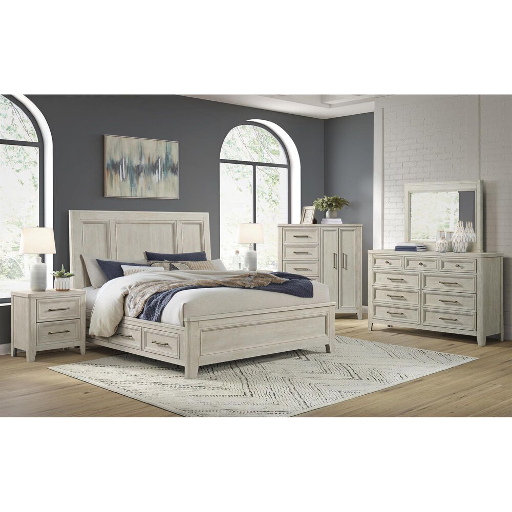 Hawthorne Furniture Carlson 5-Drawer Chest with Double Doors in Washed Linen, , large