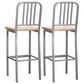 Linon Home Decor Frazier Bar Stool in Silver and Natural (Set of 2), , large