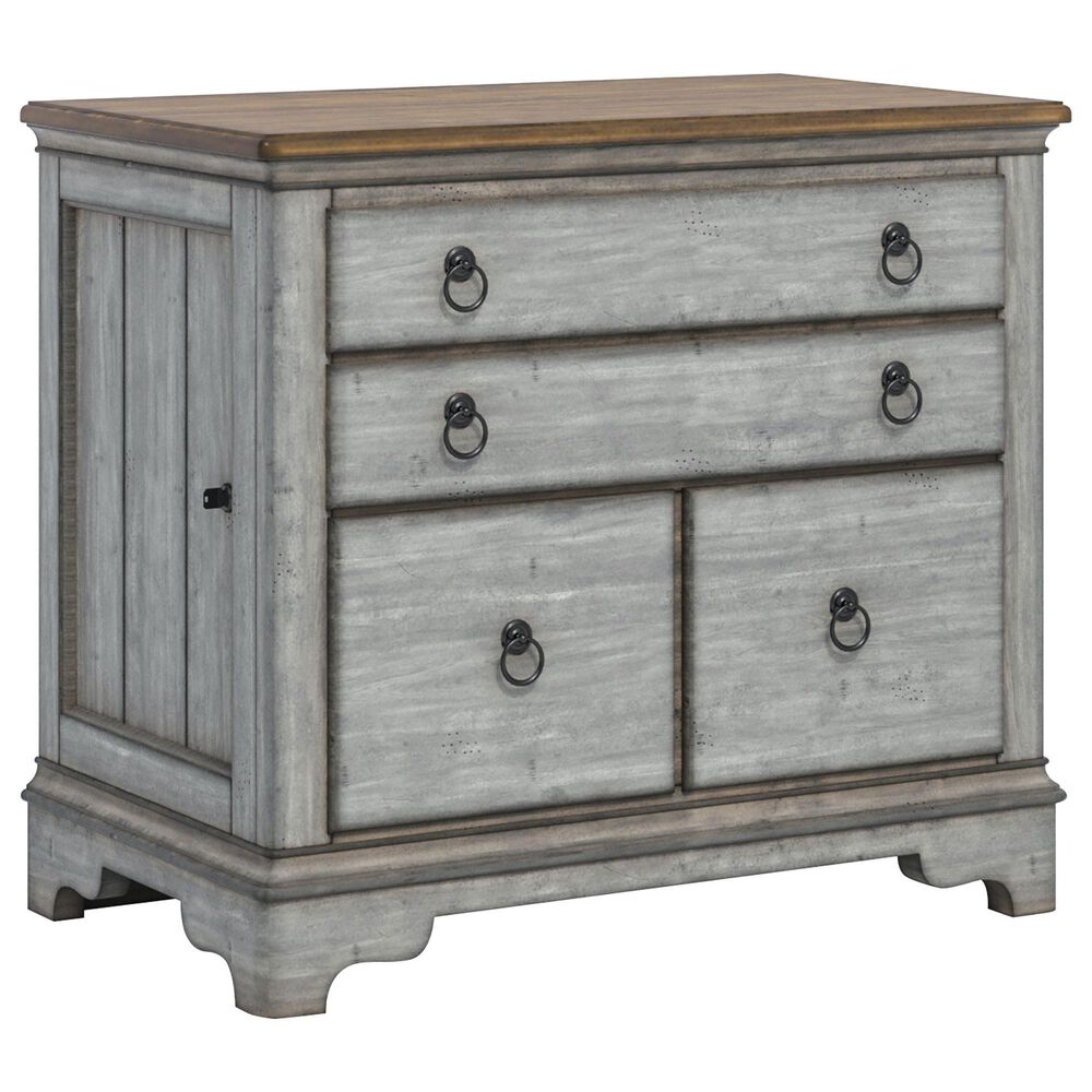 Flexsteel Plymouth Lateral File Cabinet in Distressed Graywash and Brown, , large