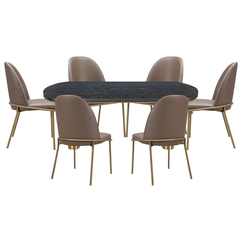 Urban Home Doheny 7Piece Oval Dining Set in Black and Brass Shop NFM