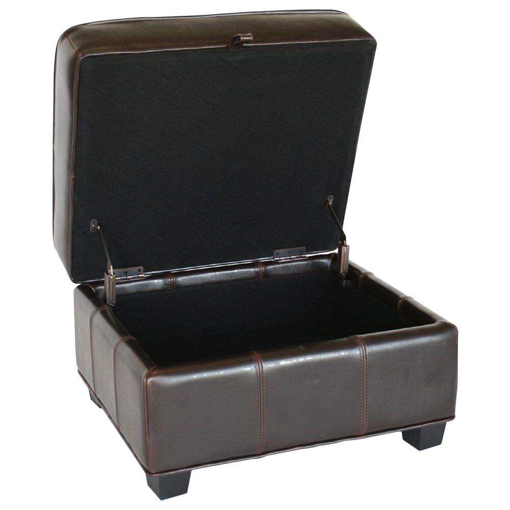 Baxton Studio Agustus Storage Ottoman in Brown, , large