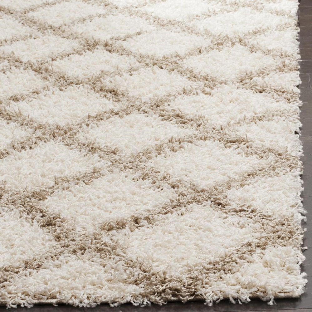 Safavieh Dallas Shag SGD258B-5 5&#39;1&quot; x 7&#39;6&quot; Ivory/Beige Area Rug, , large