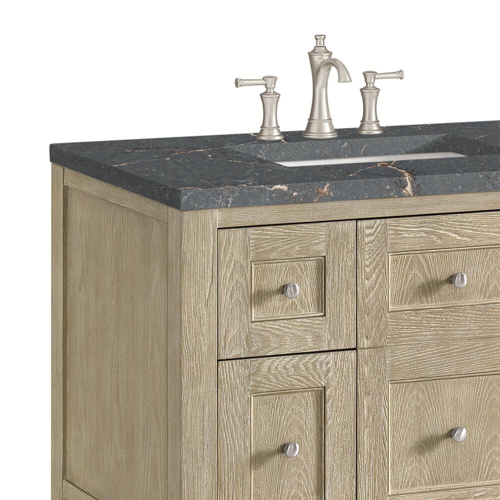James Martin Vanities Breckenridge 36&quot; Single Vanity in Whitewashed Oak with 3 cm Parisien Bleu Quartz Top, , large