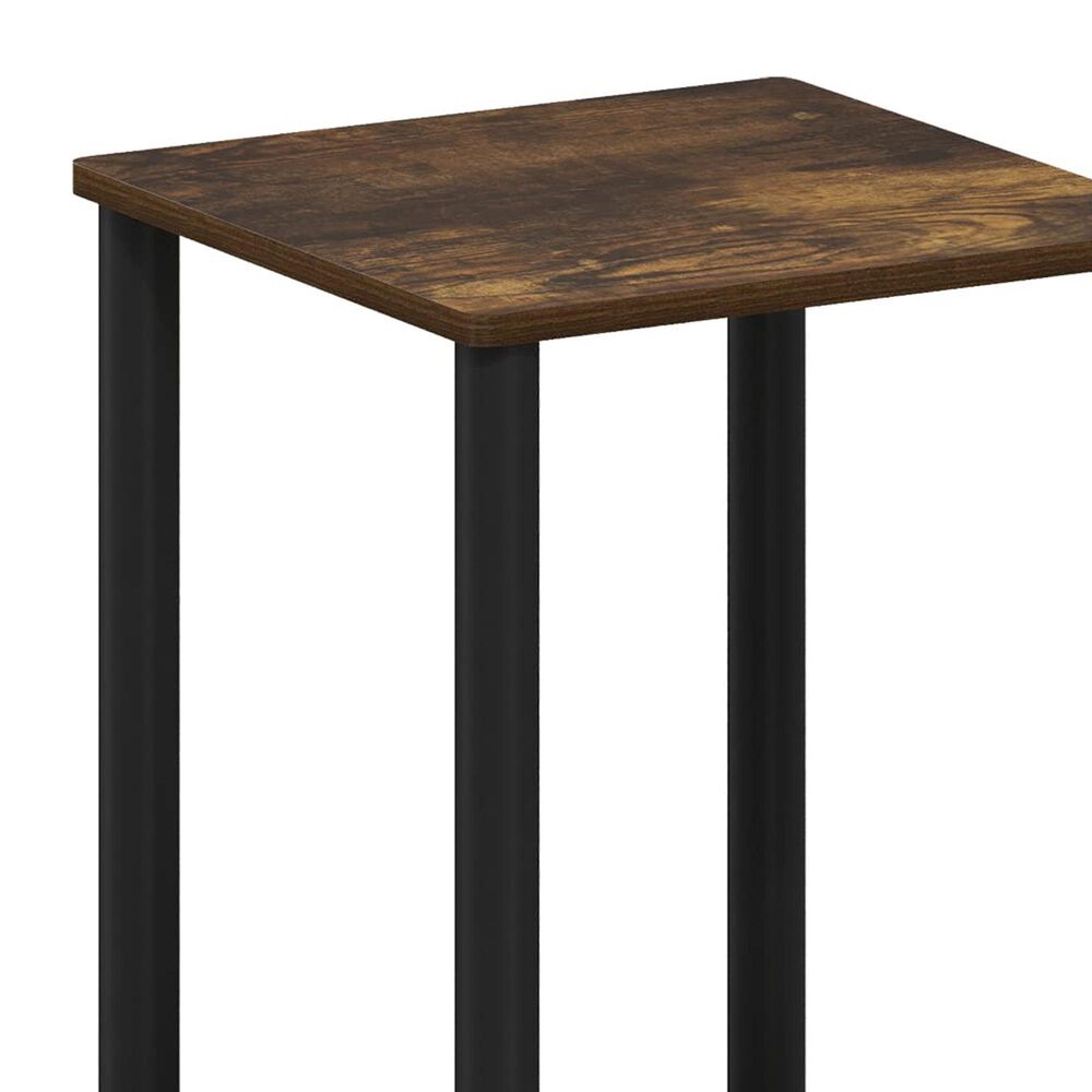 HOMLUX 2-Tier Turn-N-Tube End Table in Amber Pine and Black, , large