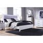 Ashley Jarlee King Upholstered Platform Bed in White with Lighting, , large