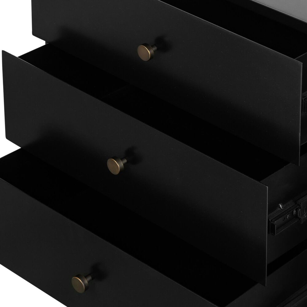 Four Hands Soto Metal 3-Drawer Nightstand in Black, , large