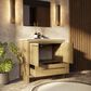 Lexora Home Lafarre 36" Single Bathroom Vanity in Rustic Acacia with 2 cm White Quartz Top and Rectangular Sink, , large