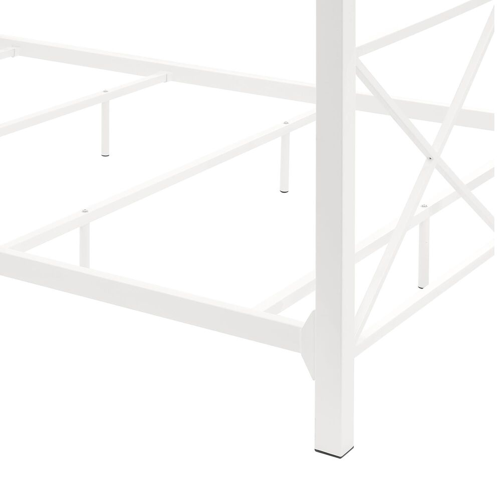 Furniture of America Rosadale Queen X-Cross Canopy Bed in White, , large