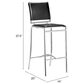 Zuo Modern Soar Bar Stools in Black and Silver (Set of 2), , large