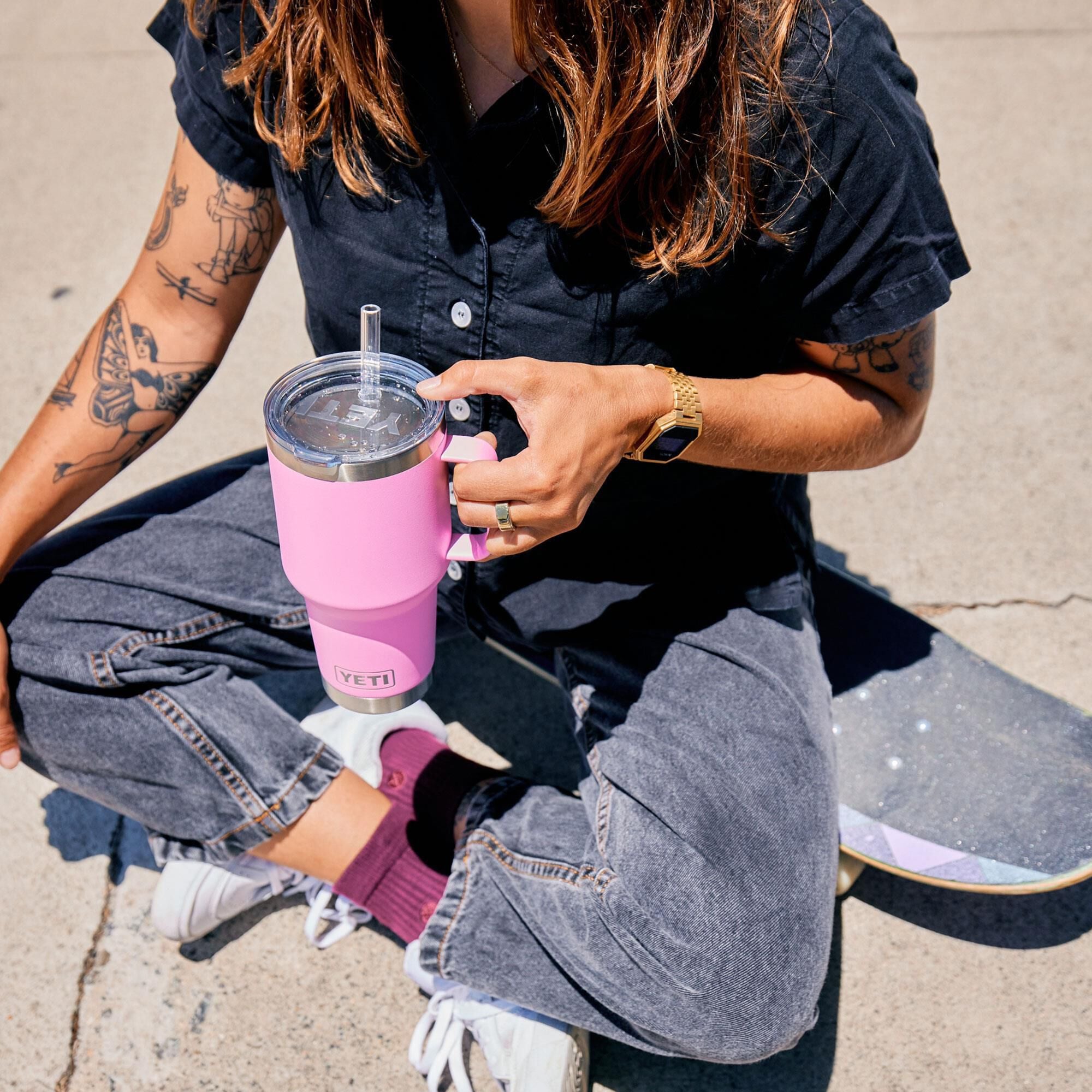 Pink yeti best sale mug with handle