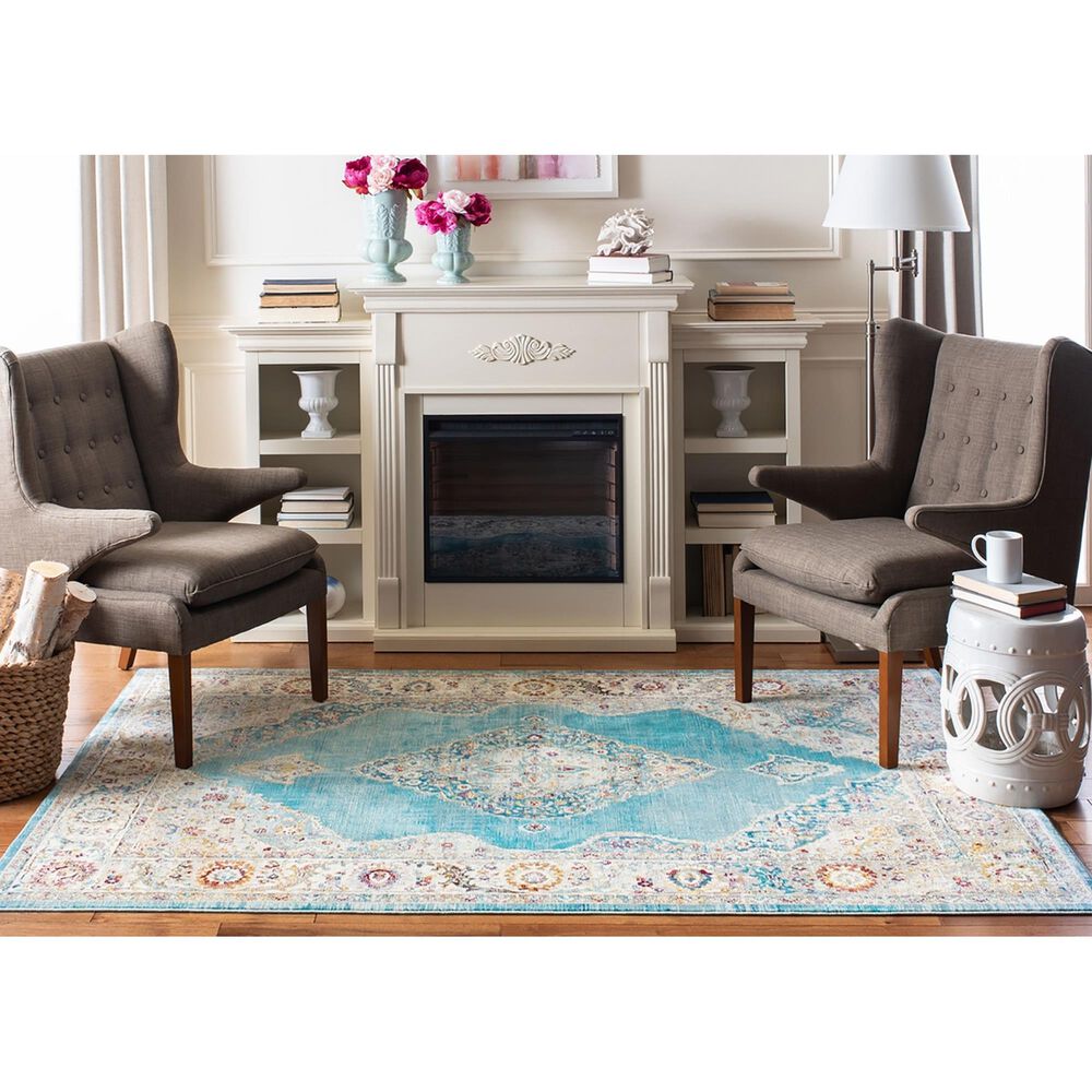 Safavieh Aria ARA116M 8&#39; x 10&#39; Blue and Ivory Area Rug, , large