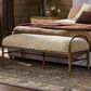 Four Hands Demi Accent Bench in Beige Shearling, , large