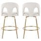 LumiSource Ava Swivel Counter Stool with Snow White Fabric Upholstery in Gold (Set of 2), , large
